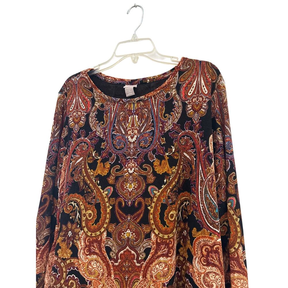 Chico's Women's Poly/Spandex Blend Top Long Sleeve Size 3 (XL)